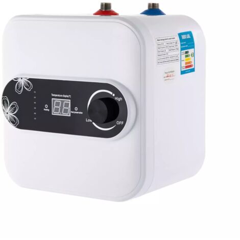 Scaldacqua elettrico riscaldamento istantaneo doccia con indicatore di temperatura LED, 220 V, 1,5 kw, piccolo scaldabagno da cucina, 8 litri, per cucina e bagno appeso a parete, lavabo, doccia
