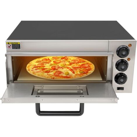 Forno per pizza, forno elettrico, forno da tavolo, 2000 W, forno elettrico per pizza da interno, forno per pizza commerciale con temperatura regolabile e timer 0-30 minuti 50-350 ℃ per hotel e ristora