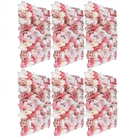 6 pezzi di fiori artificiali da parete, rose artificiali, decorazione da parete per matrimoni, vetrine, balconi, sfondo, dalia + rosa + ortensia