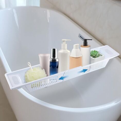 Vasca Da Bagno Freestanding 175x85 Cm Con Porta Asciugamani E Vassoio Scorrevole Vs135