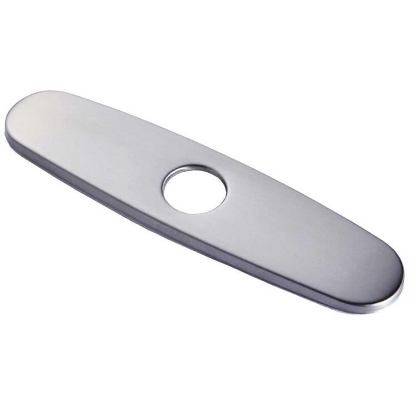Brushed Nickel Long Ellipse Deck Hole Cover Plate Bathroom Kitchen Sink ...