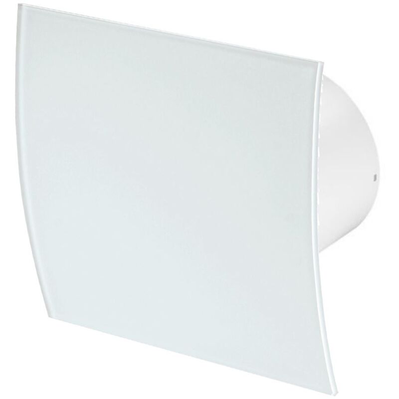 100mm Timer Extractor Fan White Glass Front Panel ESCUDO Wall Ceiling Ventilation