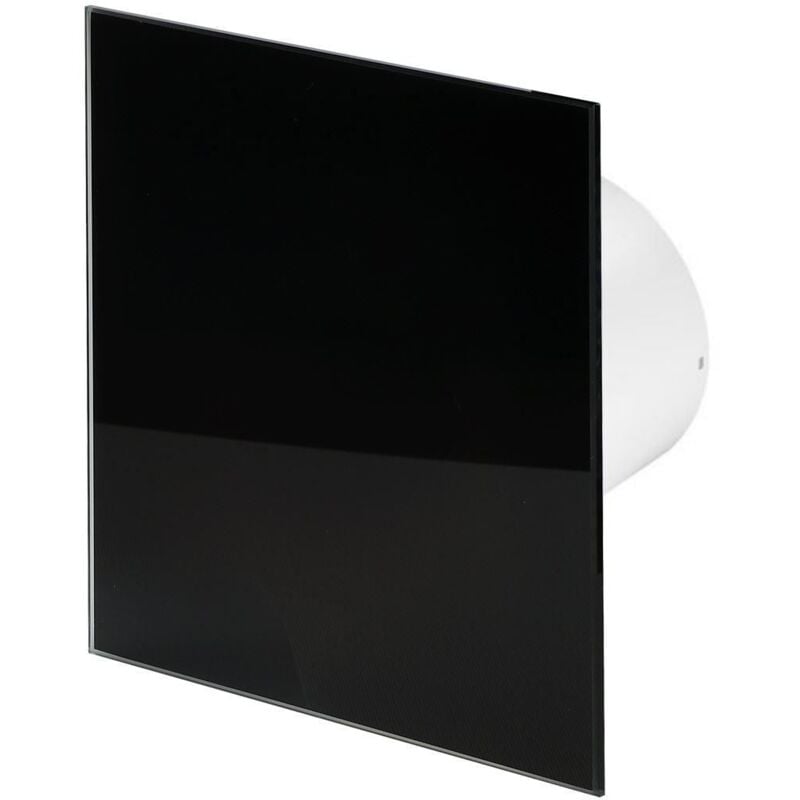 100mm Standard Extractor Fan Matte Black Glass Front Panel TRAX Wall Ceiling Ventilation