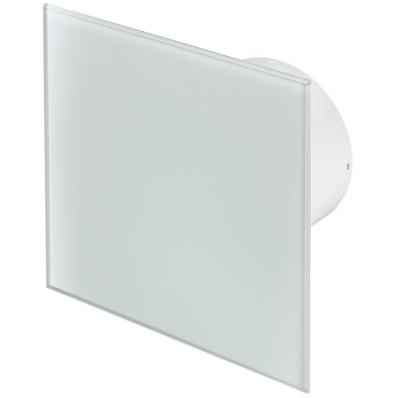 100mm Timer Extractor Fan White Glass Front Panel TRAX Wall Ceiling Ventilation