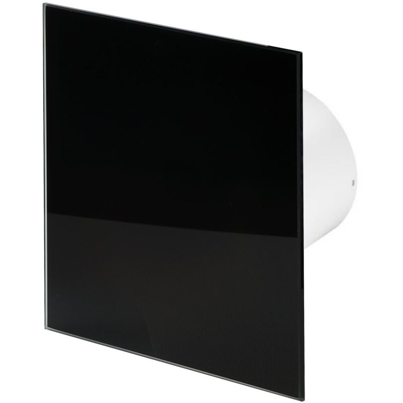 100mm Timer Extractor Fan Shiny Black Glass Front Panel TRAX Wall Ceiling Ventilation
