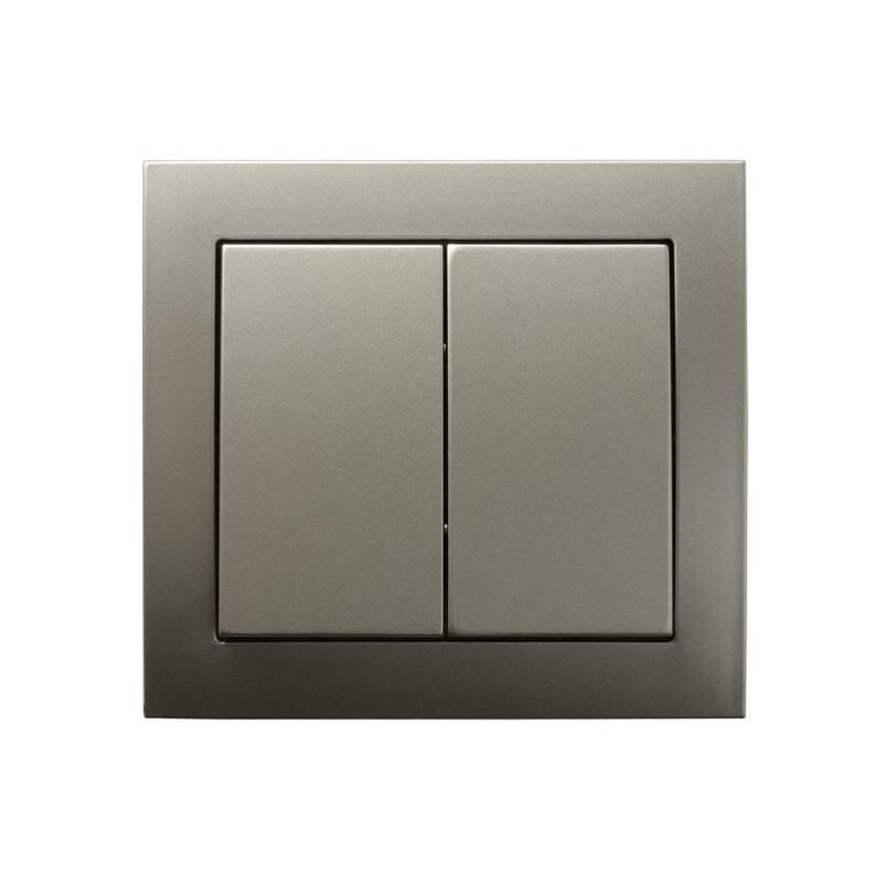 Double Big Button Indoor Light Switch Click Wall Plate Light Satin