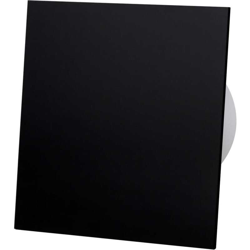 Black Acrylic Glass Front Panel 100mm Timer Extractor Fan for Wall Ceiling Ventilation