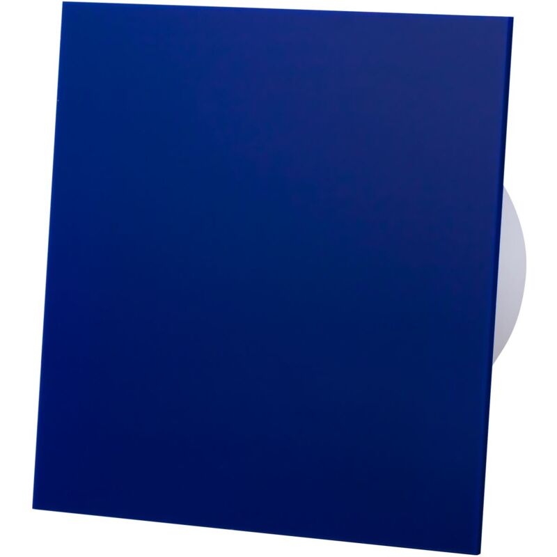 Blue Acrylic Glass Front Panel 100mm Timer Extractor Fan for Wall Ceiling Ventilation