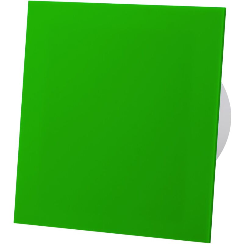 Green Acrylic Glass Front Panel 100mm Timer Extractor Fan for Wall Ceiling Ventilation