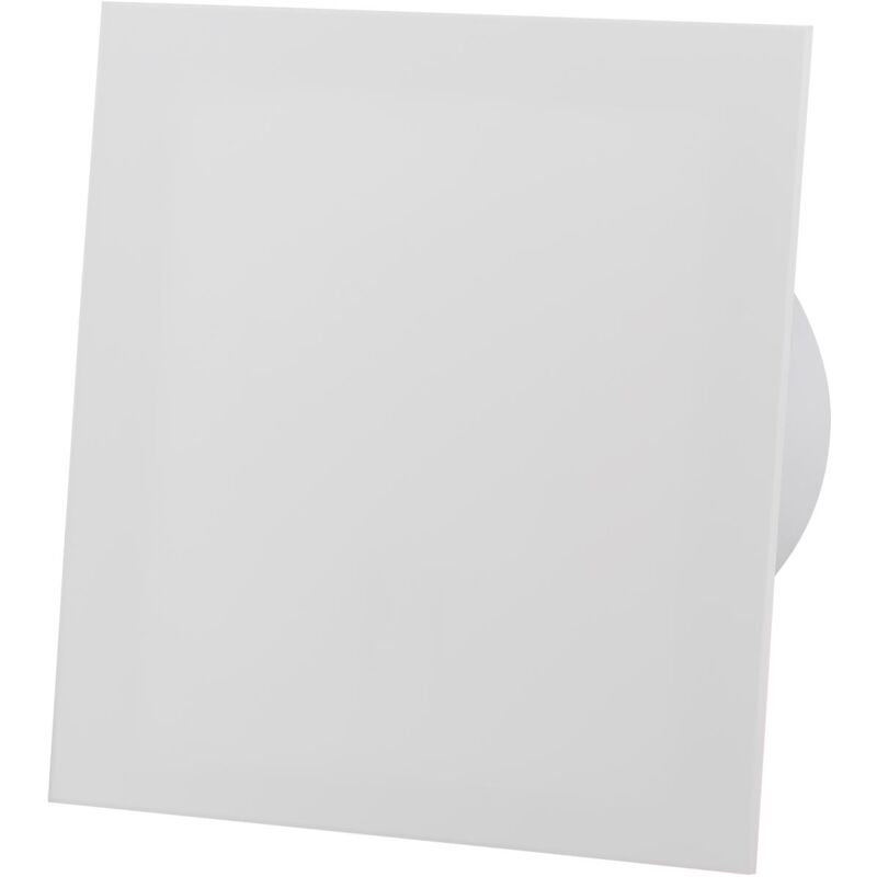 Matte White Acrylic Glass Front Panel 100mm Timer Extractor Fan for Wall Ceiling Ventilation