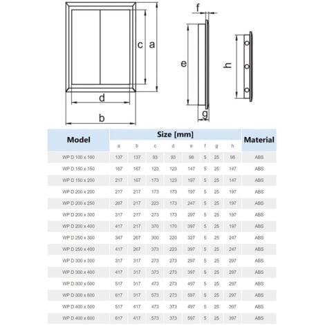 400x500mm Durable Inspection Panels Access Door White Wall Hatch ABS Plastic