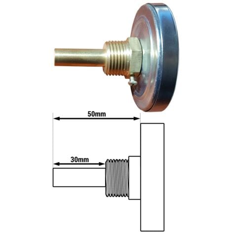 63mm 0-120c Thermo Water Oil Temperature Gauge 1/2 BSP European Thread  Rear Entry Thermometer