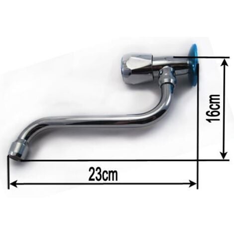 Single Handle Kitchen Tap Wall Mounted S-type Spout Chrome