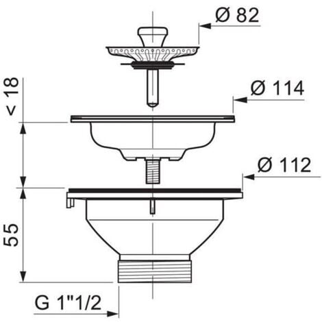 1 1/4 Inch 90mm Kitchen Drain Sink Waste Strainer Basket