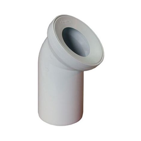 White WC Toilet Waste Water Pan Connector Soil Pipe 110mm 45 degree Elbow