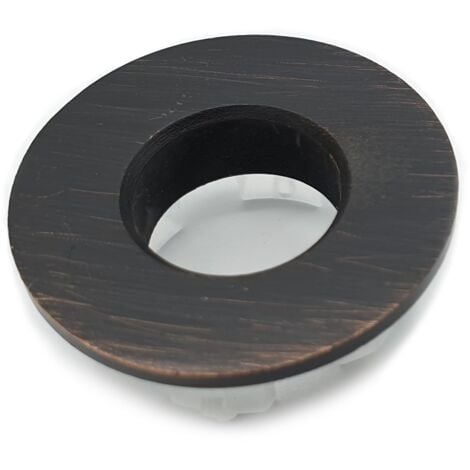 Black Copper Effect Brass Basin Sink Overflow Cover Insert Hole Trim
