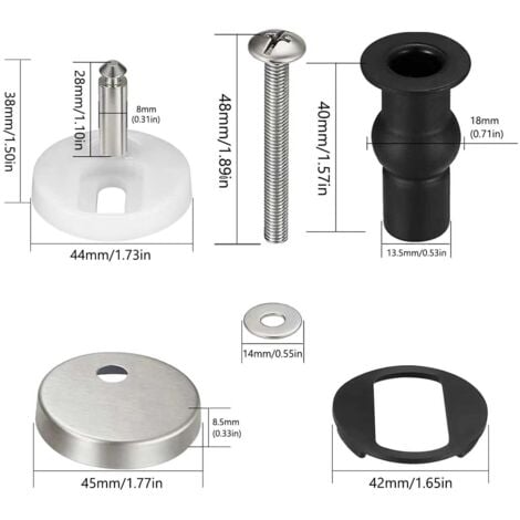 2pcs Quick Release Toilet Seat Fixings For Top Pin Type Hinges Connectors Fittings