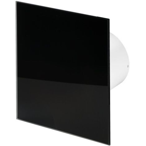 100mm Timer Extractor Fan Shiny Black Glass Front Panel TRAX Wall Ceiling Ventilation