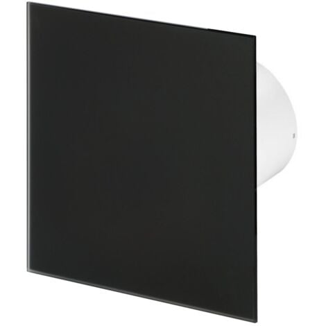 125mm Timer Extractor Fan Matte Black Glass Front Panel TRAX Wall Ceiling Ventilation