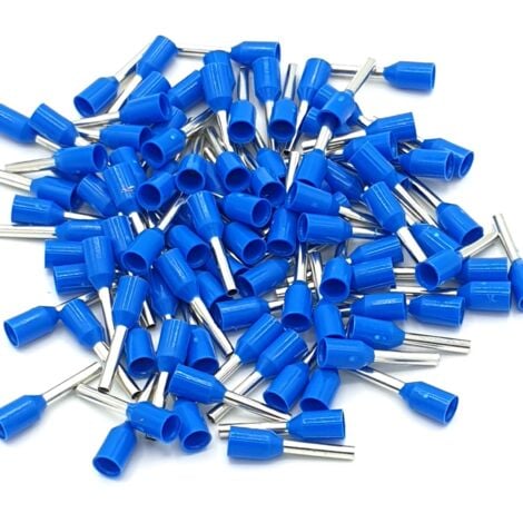 100pcs 0.75mm Blue Single Cord End Terminal Crimp Bootlace Ferrule