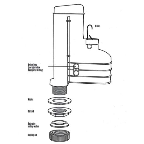 FluidMaster 9" Dual Flush Toilet Syphon Compact PROSY090 WC Valve WRAS