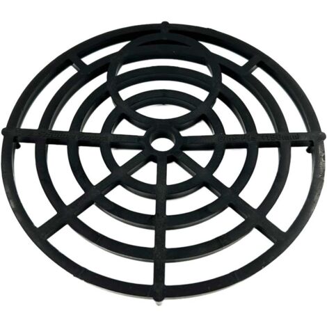 Black Round Gully Drain Grid Cover Grille inch 15cm Plastic