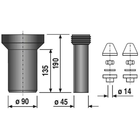 Black Toilet Waste Pipe Toilet Pan Connector Black Straight