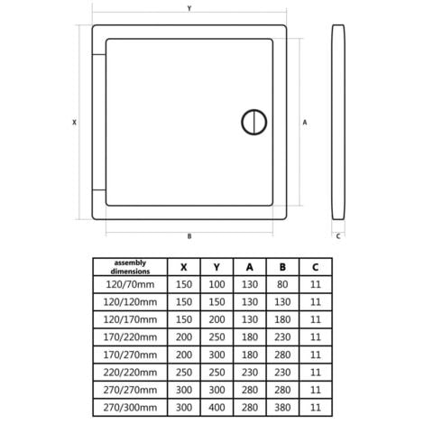 300x300mm Thin Access Panels Inspection Hatch Access Door Plastic Abs