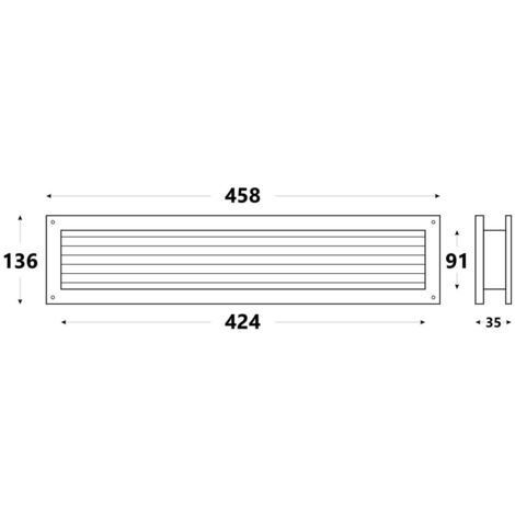 424x91mm White Internal Door Ventilation Grille Air Vent