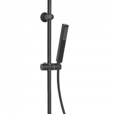 Thermostatic Shower Mixer Black Square Rainfall 2 Way Bar