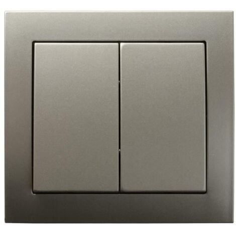 Double Big Button Indoor Light Switch Click Wall Plate Light Satin