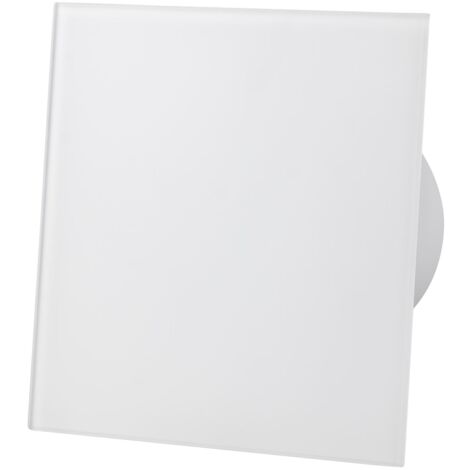 Matte White Glass Front Panel 100mm Standard Extractor Fan for Wall Ceiling Ventilation