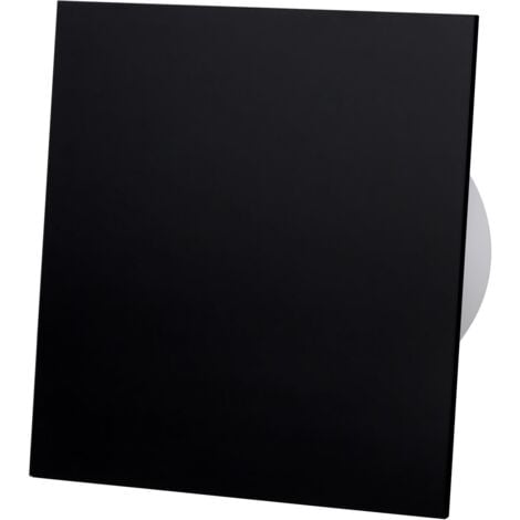 Black Acrylic Glass Front Panel 100mm Timer Extractor Fan for Wall Ceiling Ventilation