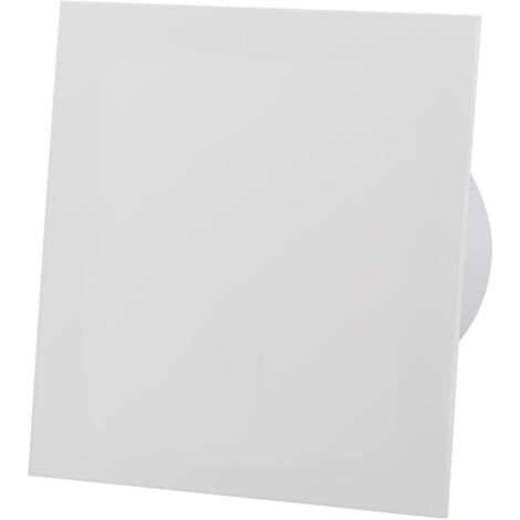 Matte White Acrylic Glass Front Panel 100mm Timer Extractor Fan for Wall Ceiling Ventilation