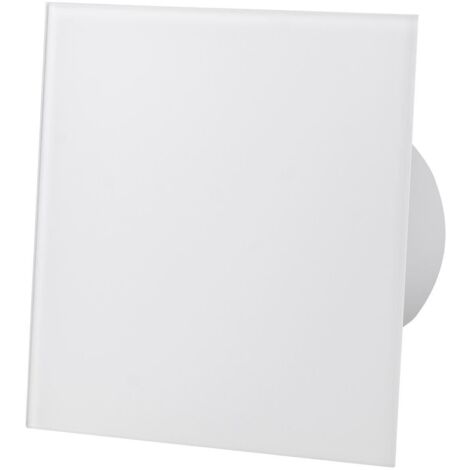 Shiny White Glass Front Panel 100mm Timer Extractor Fan for Wall Ceiling Ventilation