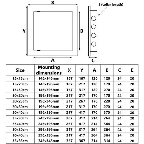 250x300mm Paintable Access Inspection Panel White Plasitc Concealed Check Doors