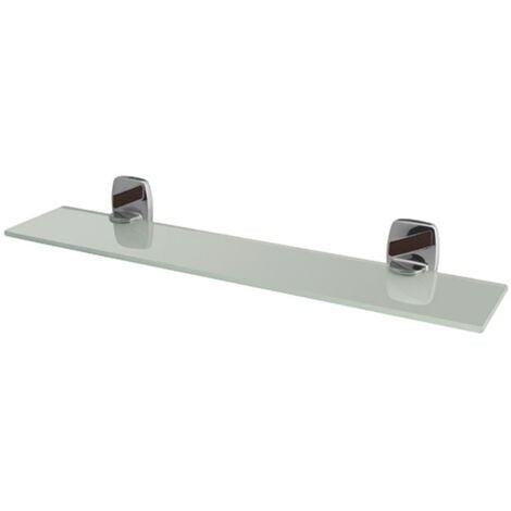 Chrome Plated Wall Mounted Mirror Shelf Ledge Tempered Glass