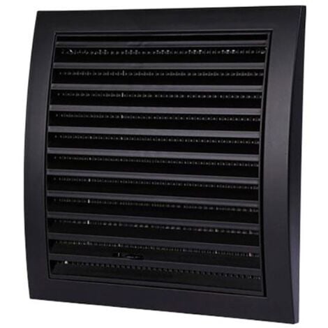 100mm Duct Wall Ventilation Grille Black Cover Insect Mesh