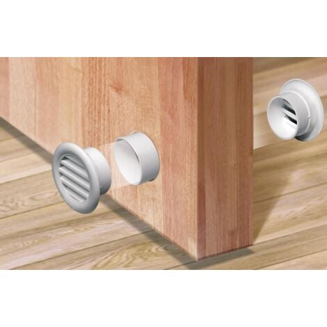 White Round Joinery Door Air Vent Grille Woodwork Furniture 40mm Diameter Hole