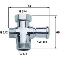 Bath Tap Spout/Shower Hose Switch Chrome Plated Replacement Faucet Part
