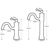 Tall Retro Antique Brass Basin Sink Tap Faucet Single Lever