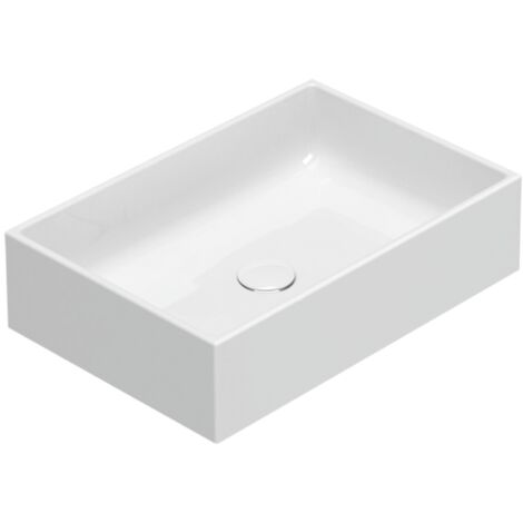 Lavabo de cerámica sobre encimera 55x37 cm Globo Forty3 FO054BI  Blanco - Cerámica