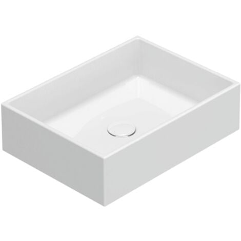 Lavabo de cerámica sobre encimera 50x37 cm Globo Forty3 FO050BI  Blanco - Cerámica