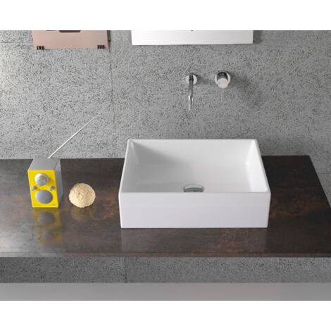 Lavabo de cerámica sobre encimera 50x37 cm Globo Forty3 FO050BI  Blanco - Cerámica
