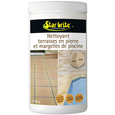 Nettoyant terrasses en pierre et margelles de piscine – Poudre biodégradable – Élimine taches et désodorise – Pour surfaces extérieures jusqu'à 100 m² – Starbrite (1/4)