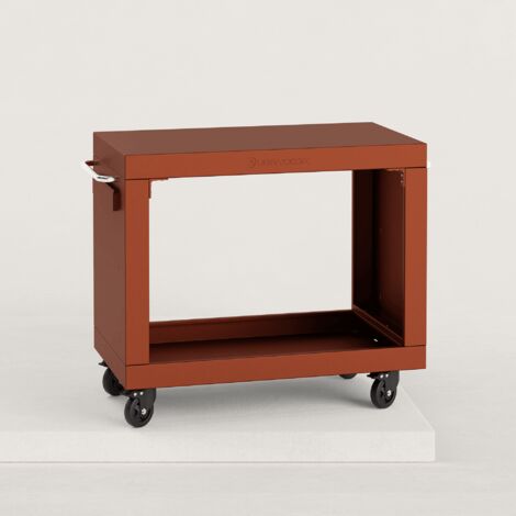 Desserte XL en métal 90x50x80 cm – Acier peint époxy – Poignées inox – Espace pour bouteille de gaz – Chariot à plancha
