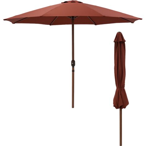 Parasol droit rond effet bois Ø300cm