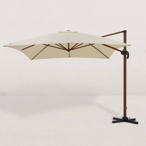 Parasol déporté carré effet bois 300x400 cm (1/3)