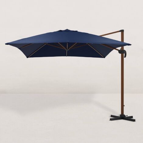 Parasol déporté carré effet bois 300x400 cm