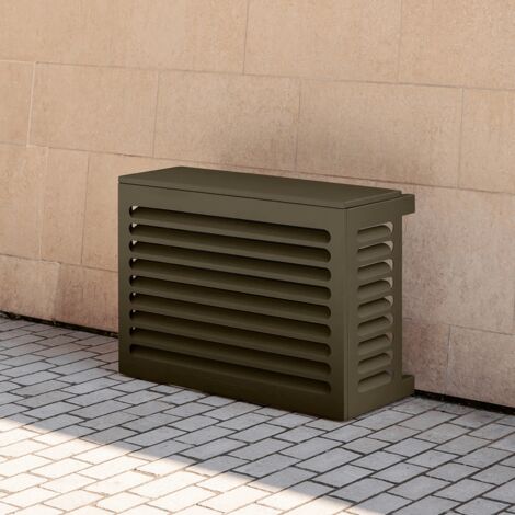 Cache climatiseur aluminium 2 mm – Dimensions 80 x 35 x 60 cm – Protection intempéries et nuisibles – Circulation d'air optimale